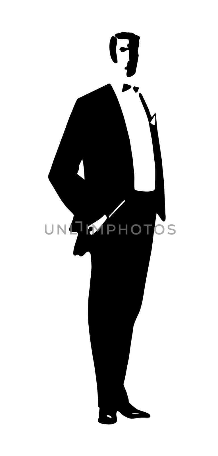 silhouette men on white background