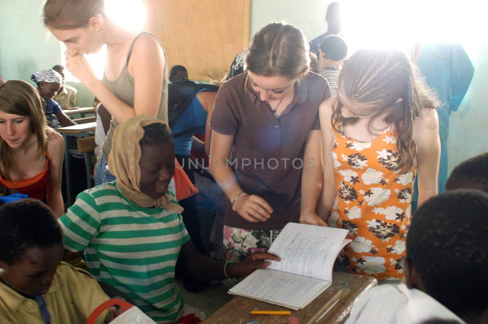 Visit French schoolboys in Burkina Faso Faso in a school of a village. Exchanges are done between the small French and the small Africans for better understanding the differences in life between them.