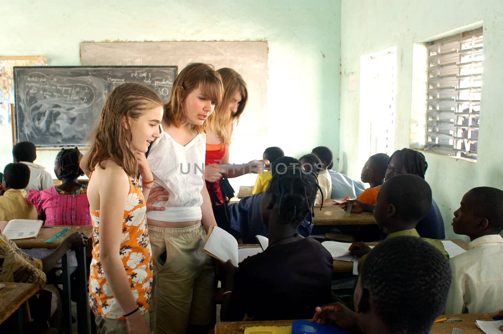 Visit French schoolboys in Burkina Faso Faso in a school of a village. Exchanges are done between the small French and the small Africans for better understanding the differences in life between them.