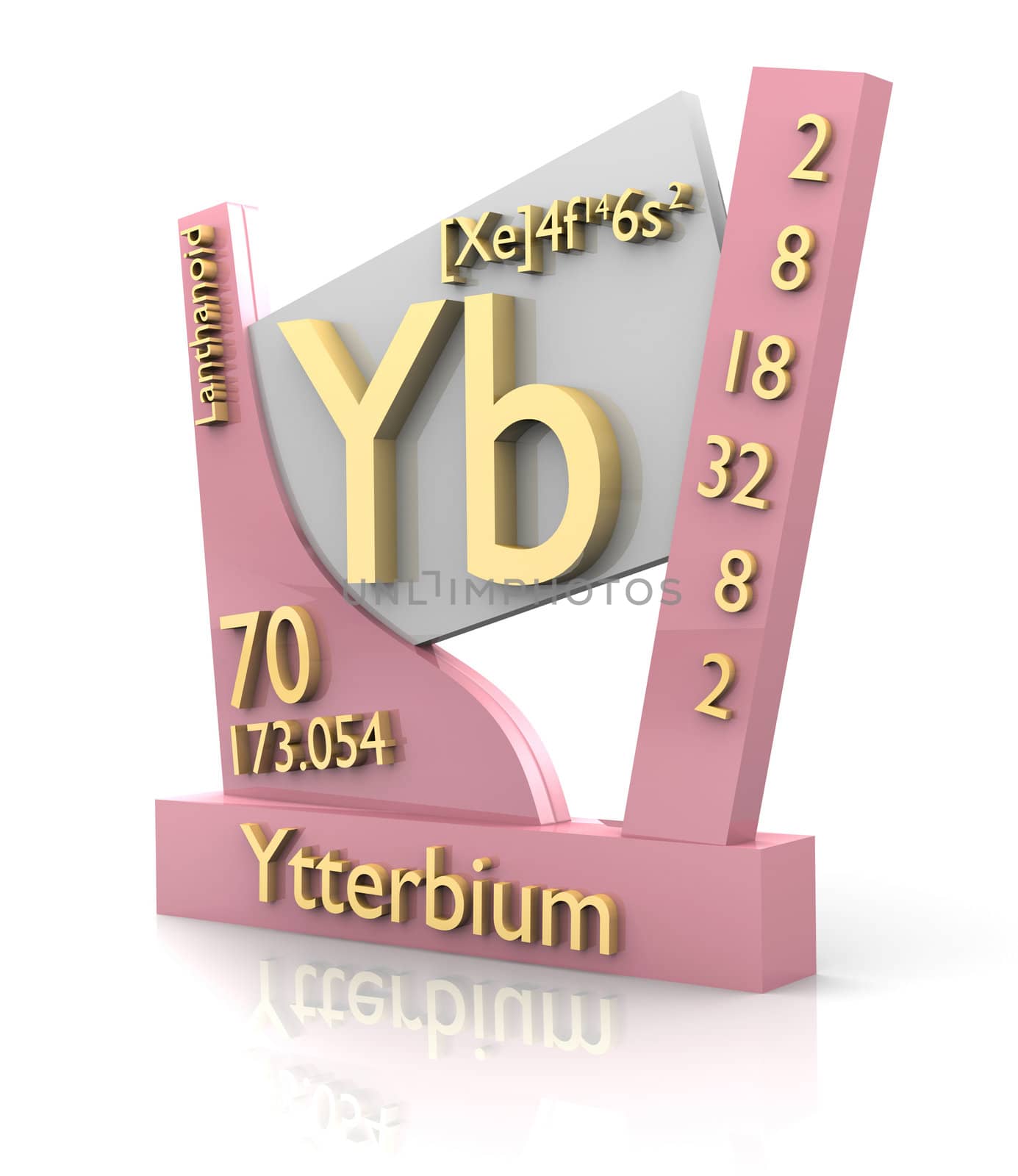 Ytterbium form Periodic Table of Elements - 3d made