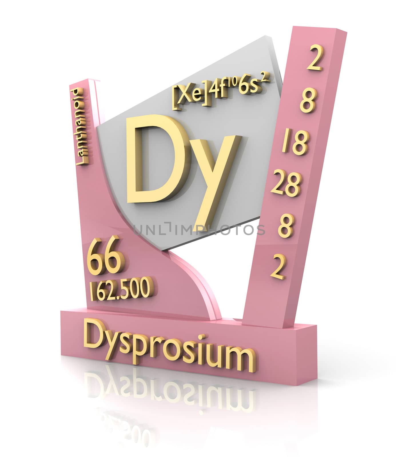 Dysprosium form Periodic Table of Elements - 3d made