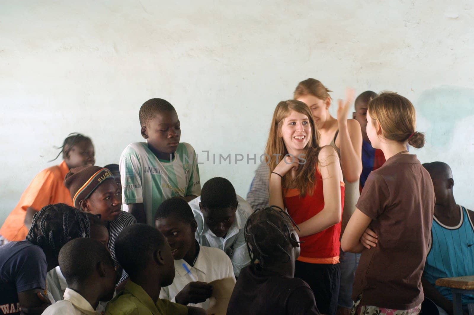 Visit French schoolboys in Burkina Faso Faso in a school of a village. Exchanges are done between the small French and the small Africans for better understanding the differences in life between them.