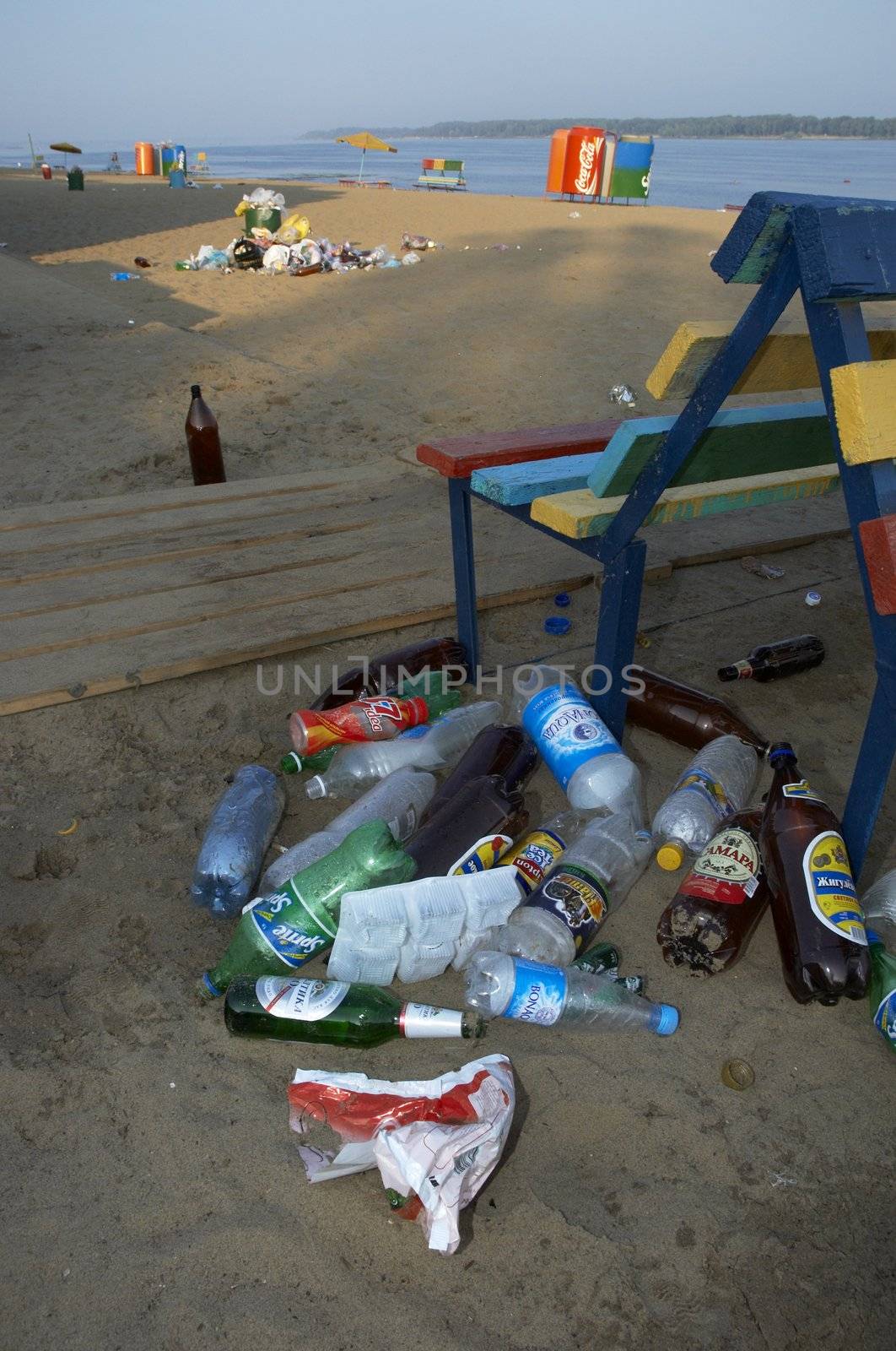 garbage on the beach by Kuzma