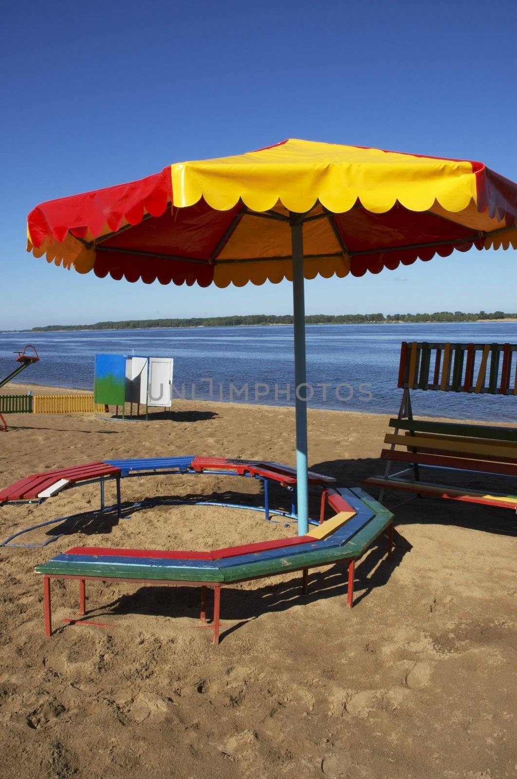 the beach umbrella