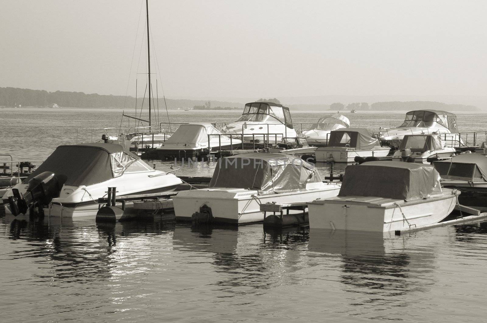 wharfboat in the morning by Kuzma