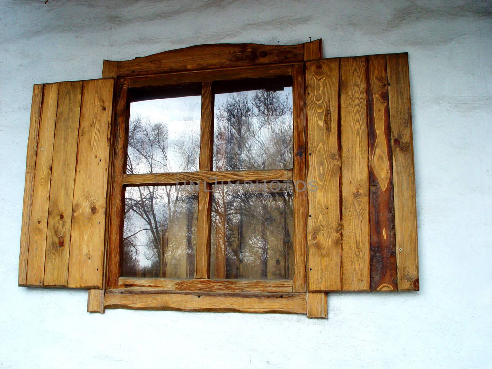 window in the peasant house                               