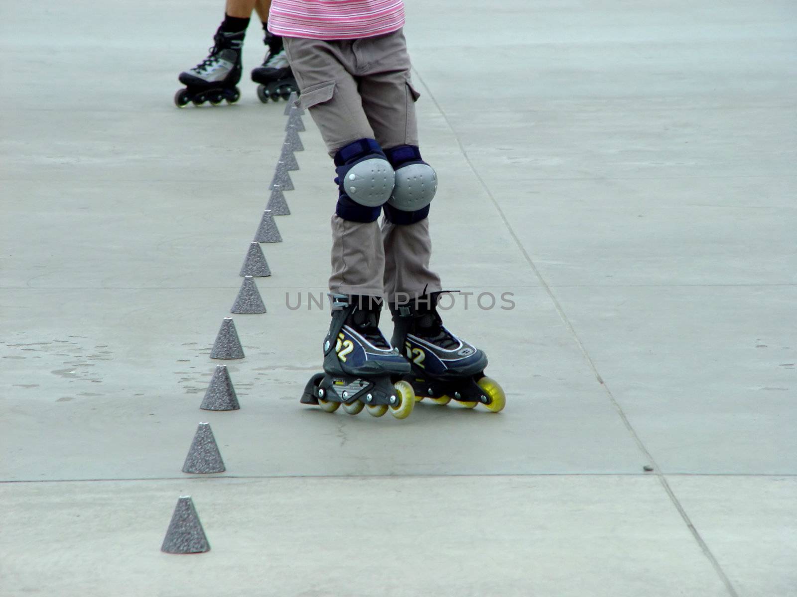 roller skates in a motion 