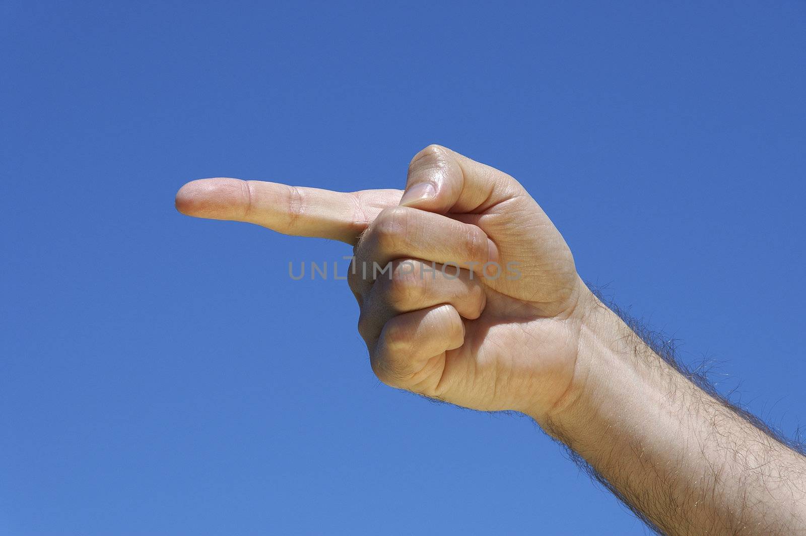 finger showing threat