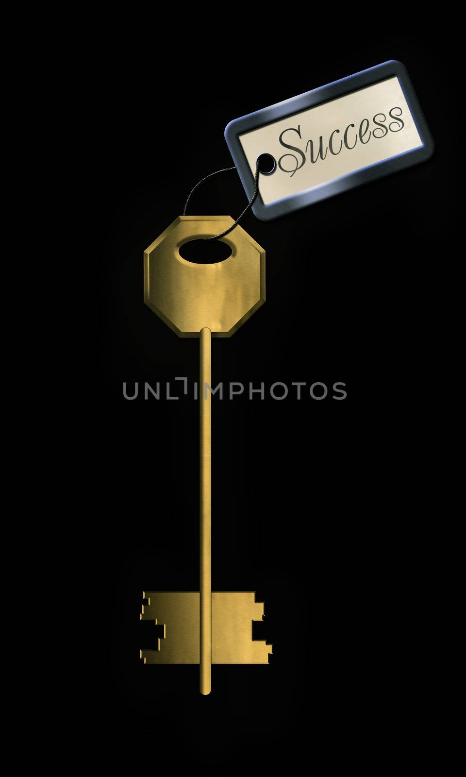 3D golden key of success