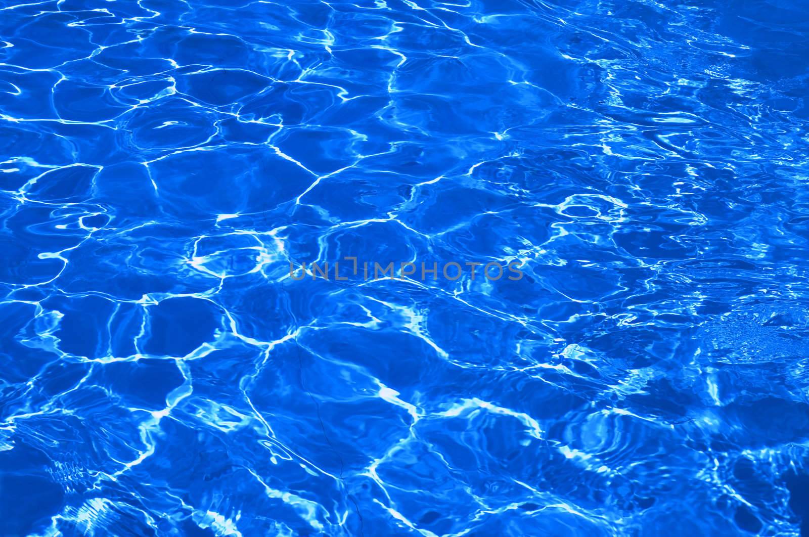 blue water in pool by Kuzma
