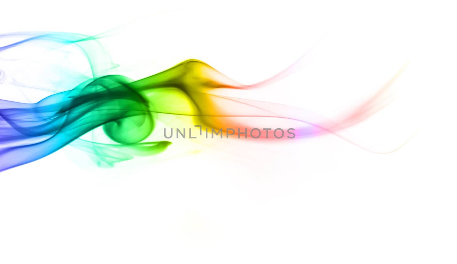 Multicolored smoke on a white background