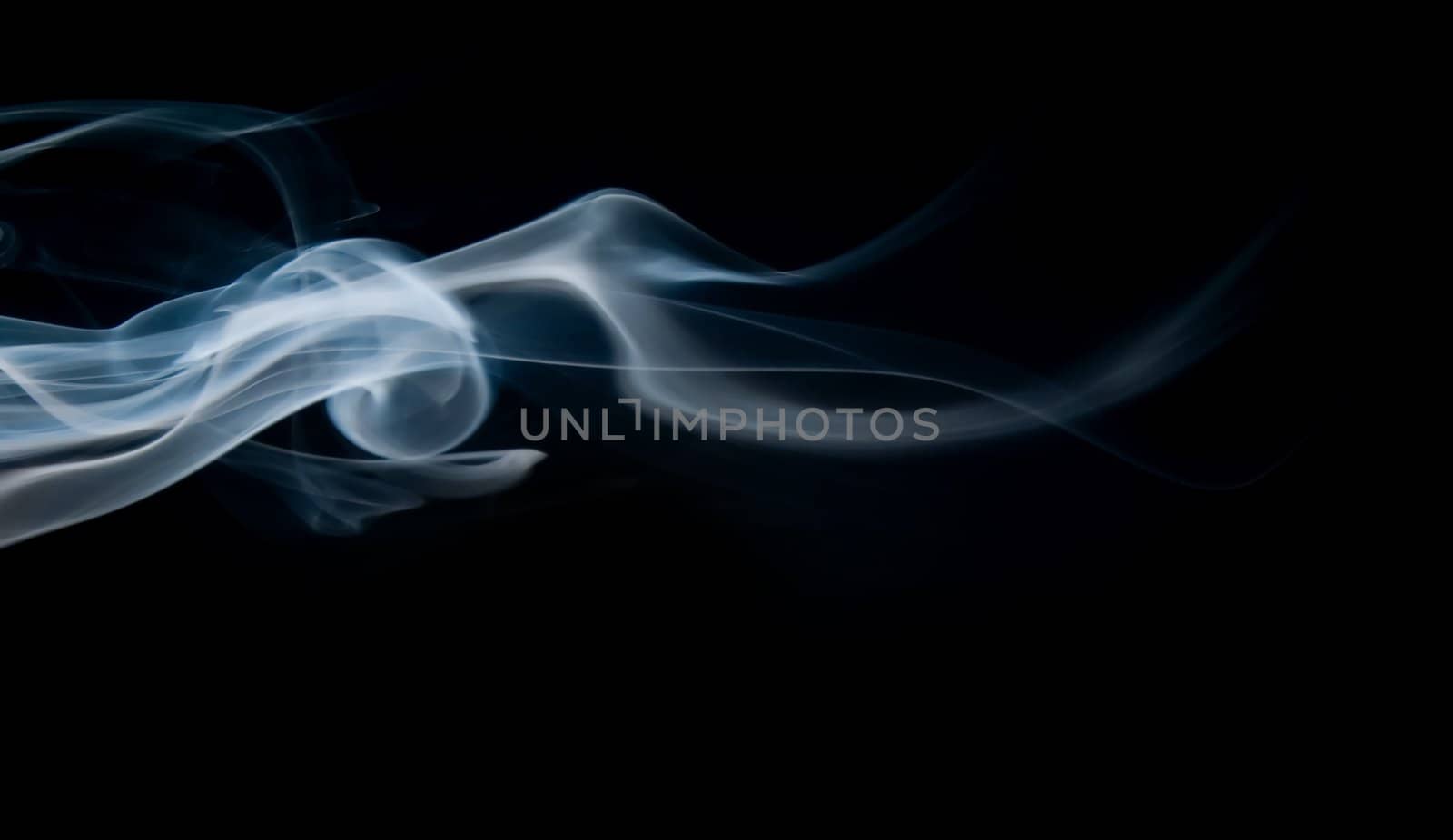 White smoke on a black background