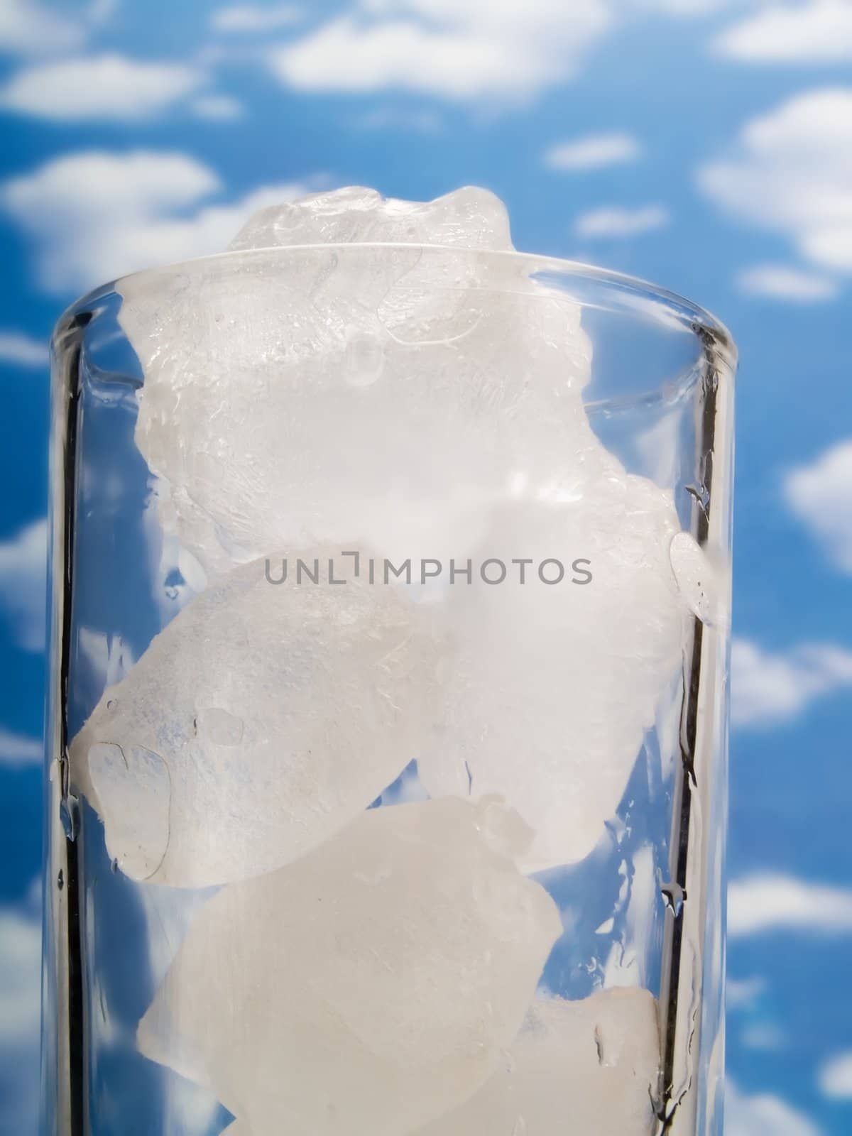 Ice cubes in a glass