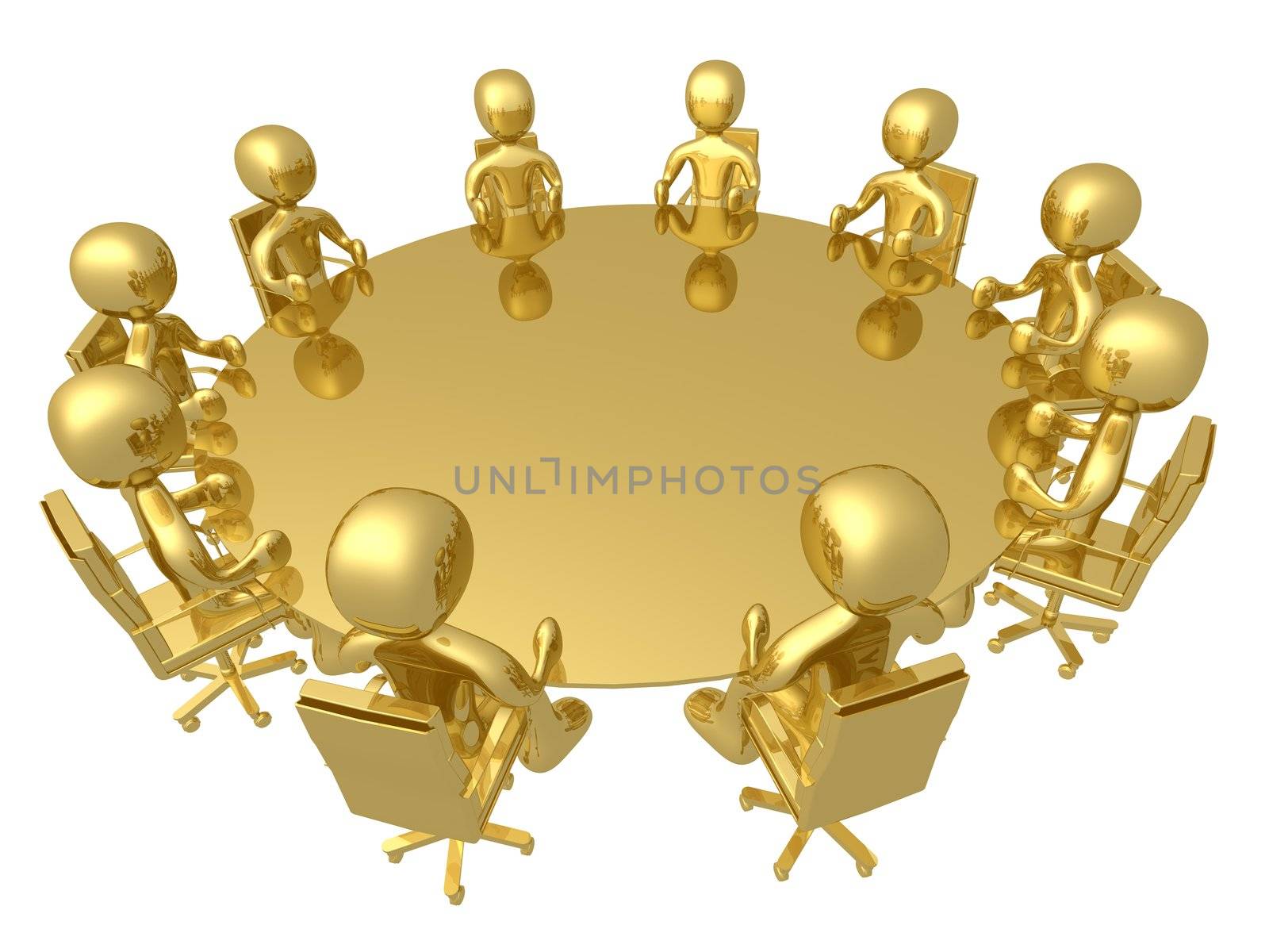 Computer generated image with clipping path. Meeting.