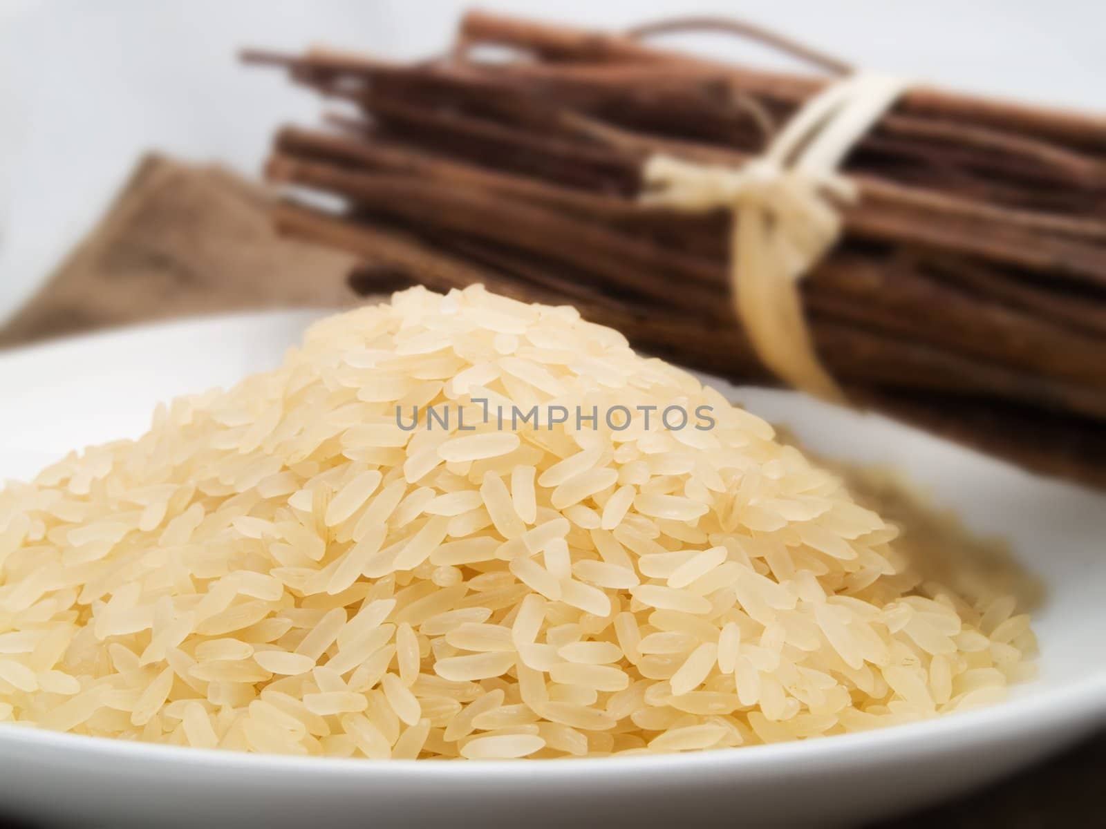 Rice in a white plate