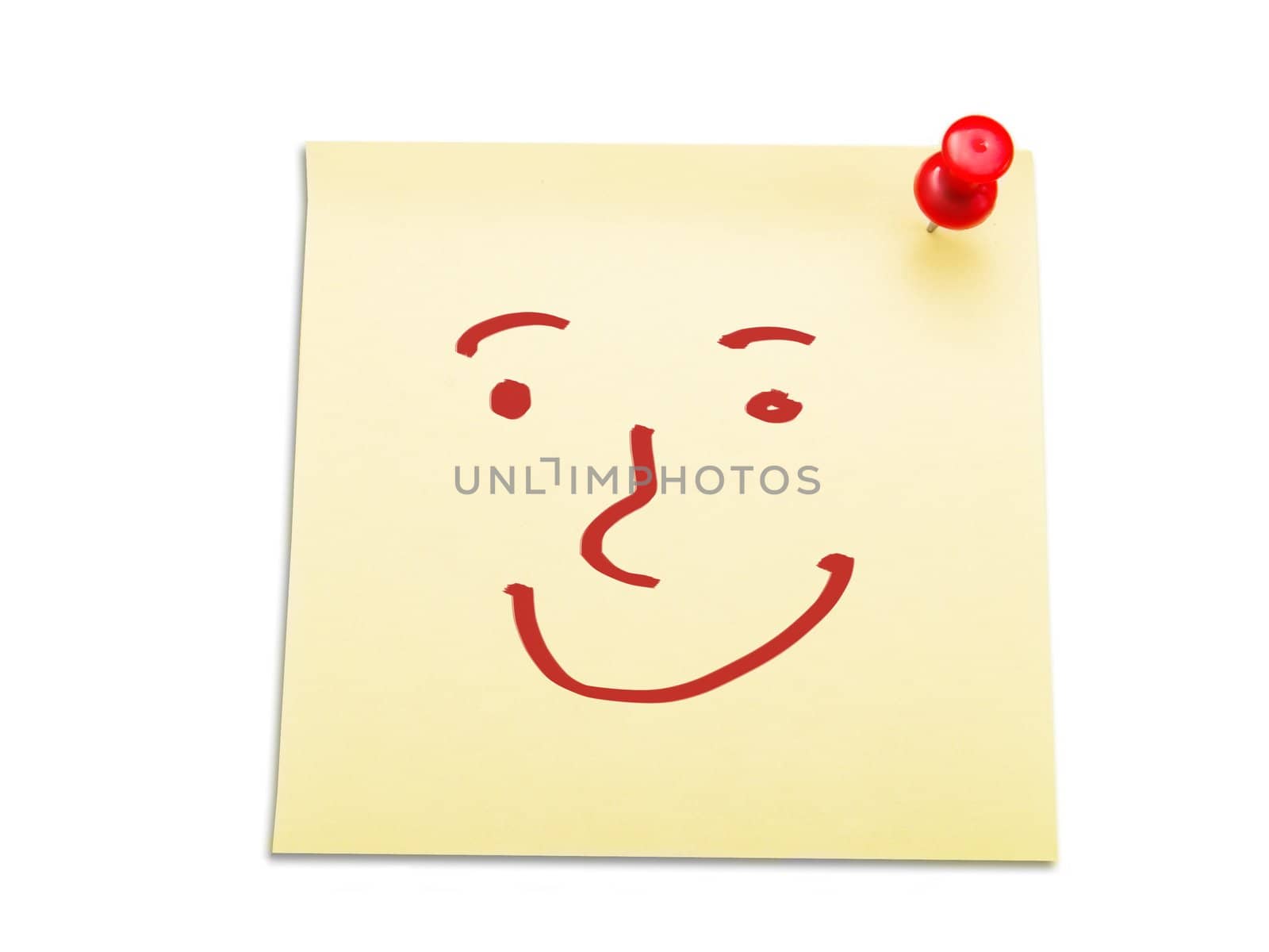 Smiley on a yellow note paper