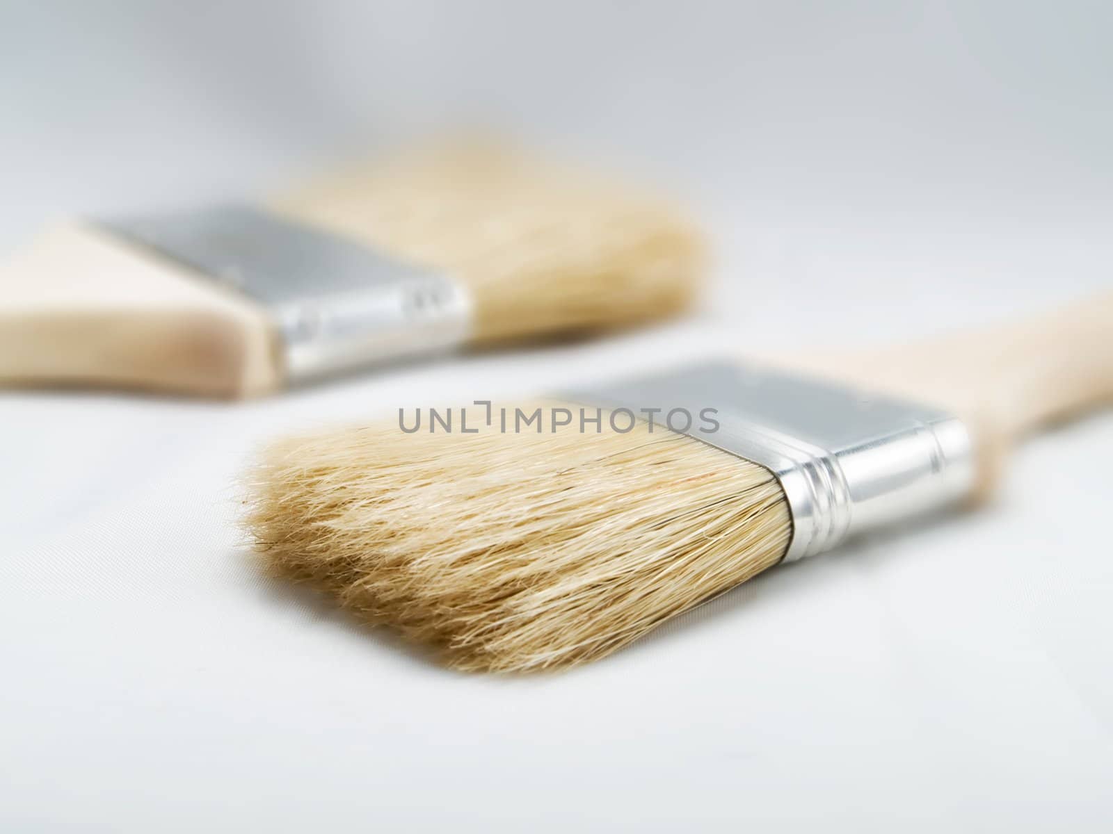 Paintbrushes on a white background