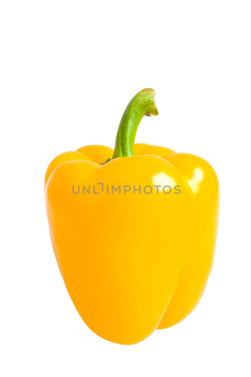 Yellow sweet pepper isolated on white background