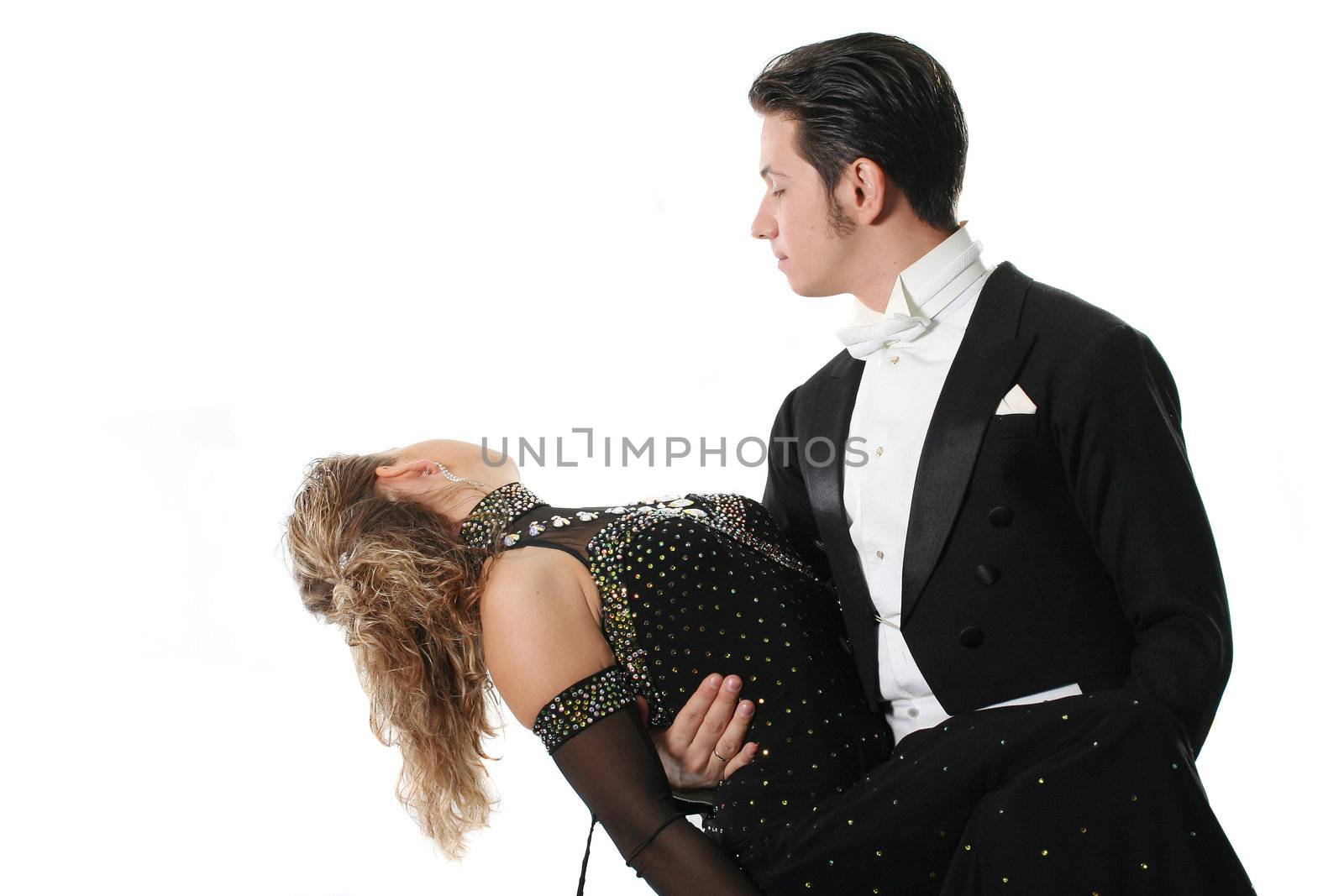  dancing couple isolated white background waltz tango