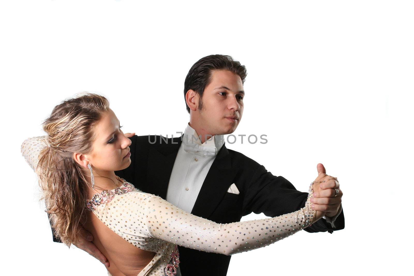  dancing couple isolated white background waltz tango