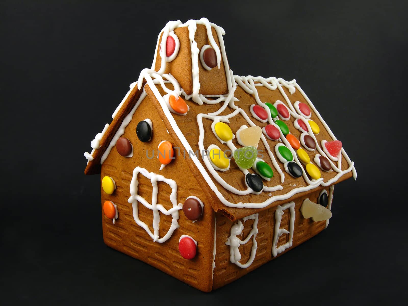 Norwegian Christmas. Decorated Gingerbread house