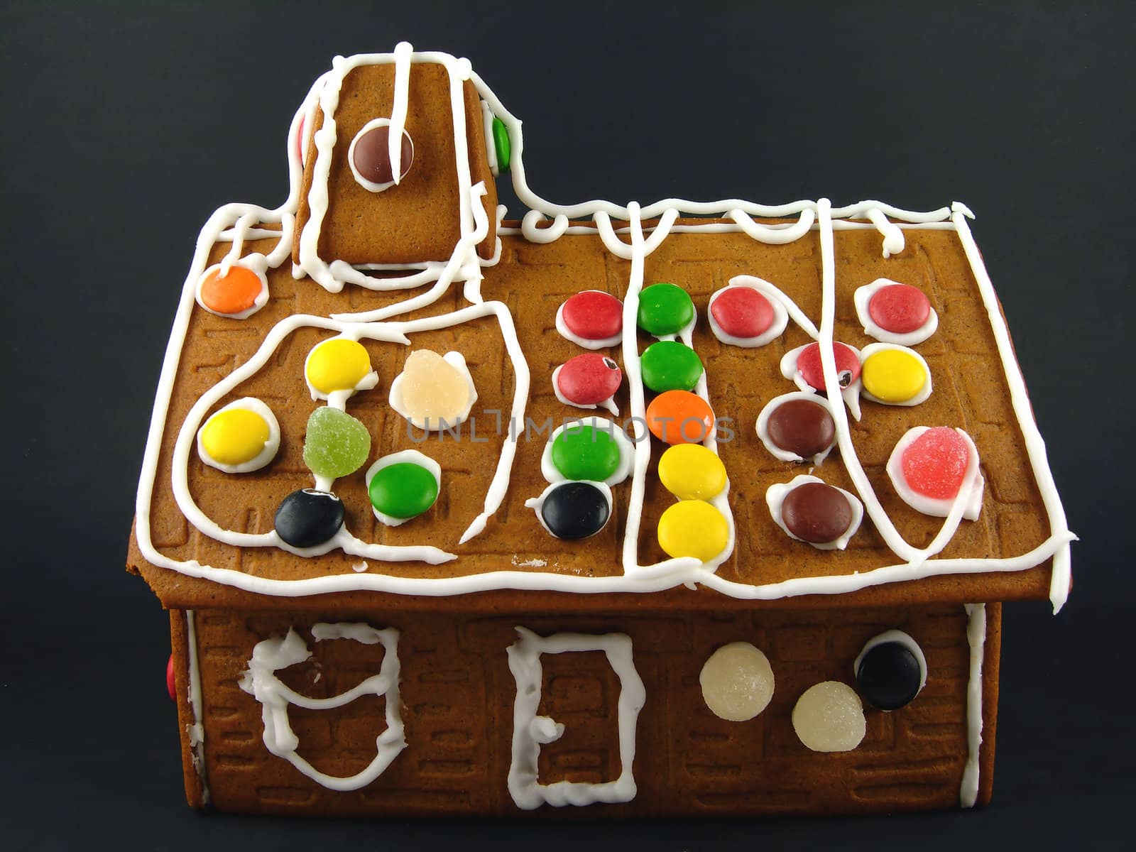 Norwegian Christmas. Decorated Gingerbread house