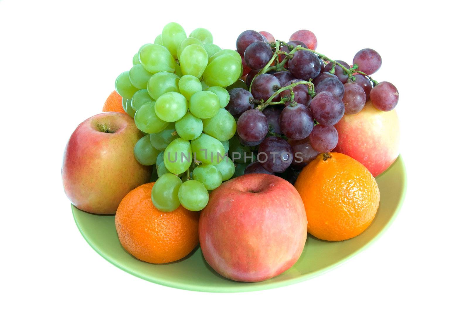 Colorful Fresh Group of Fruits. Isolated on White