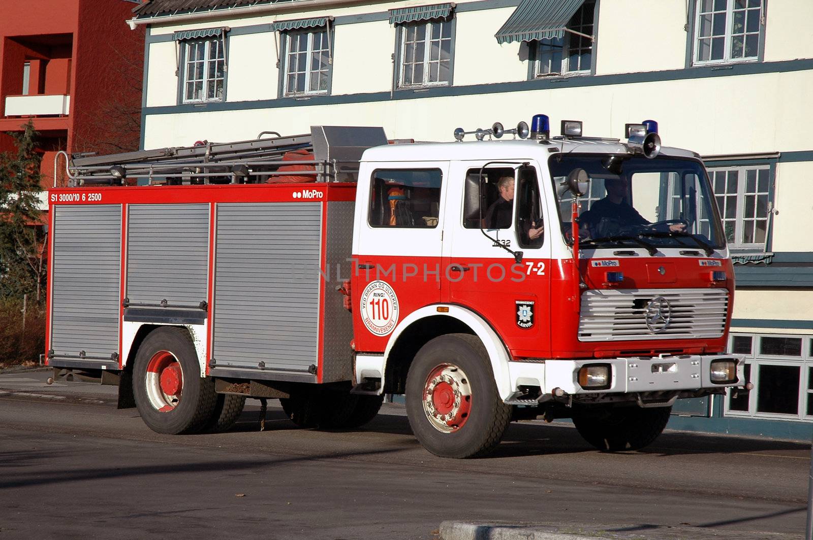 Norwegian firetruck. Larvik, Vestfold,  Norway 2006.