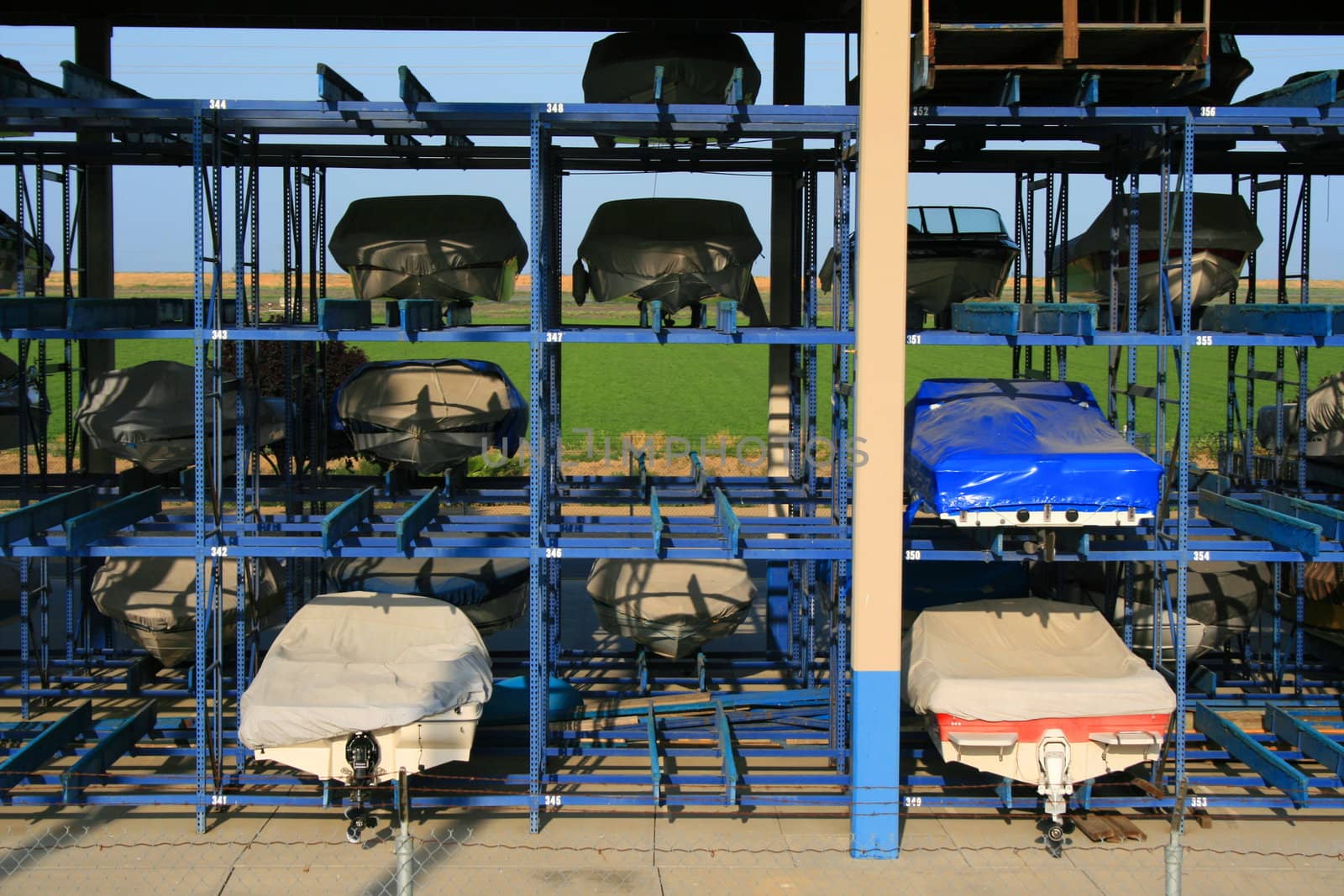 Boat storage in a big new marina.
