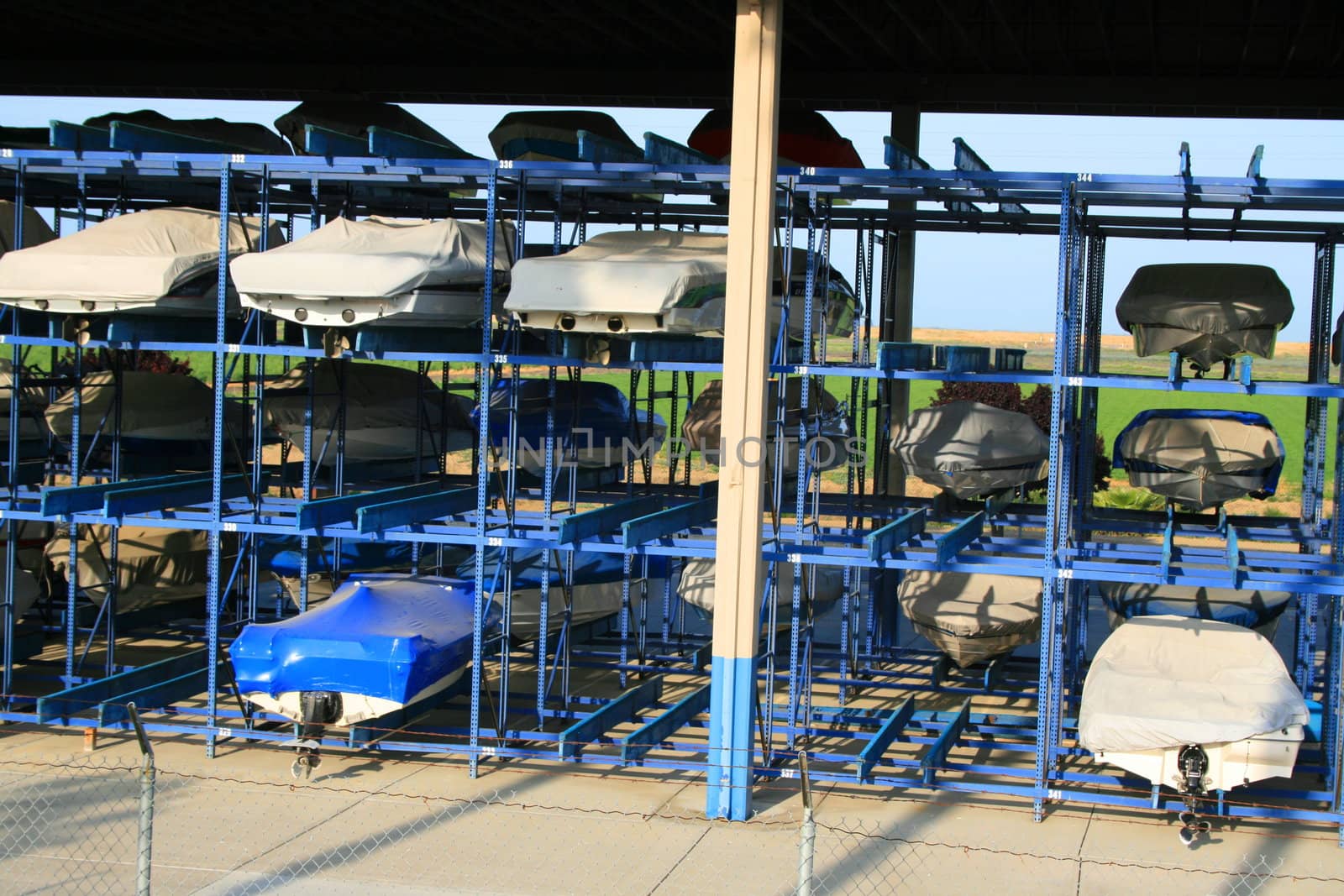 Boat storage in a big new marina.
