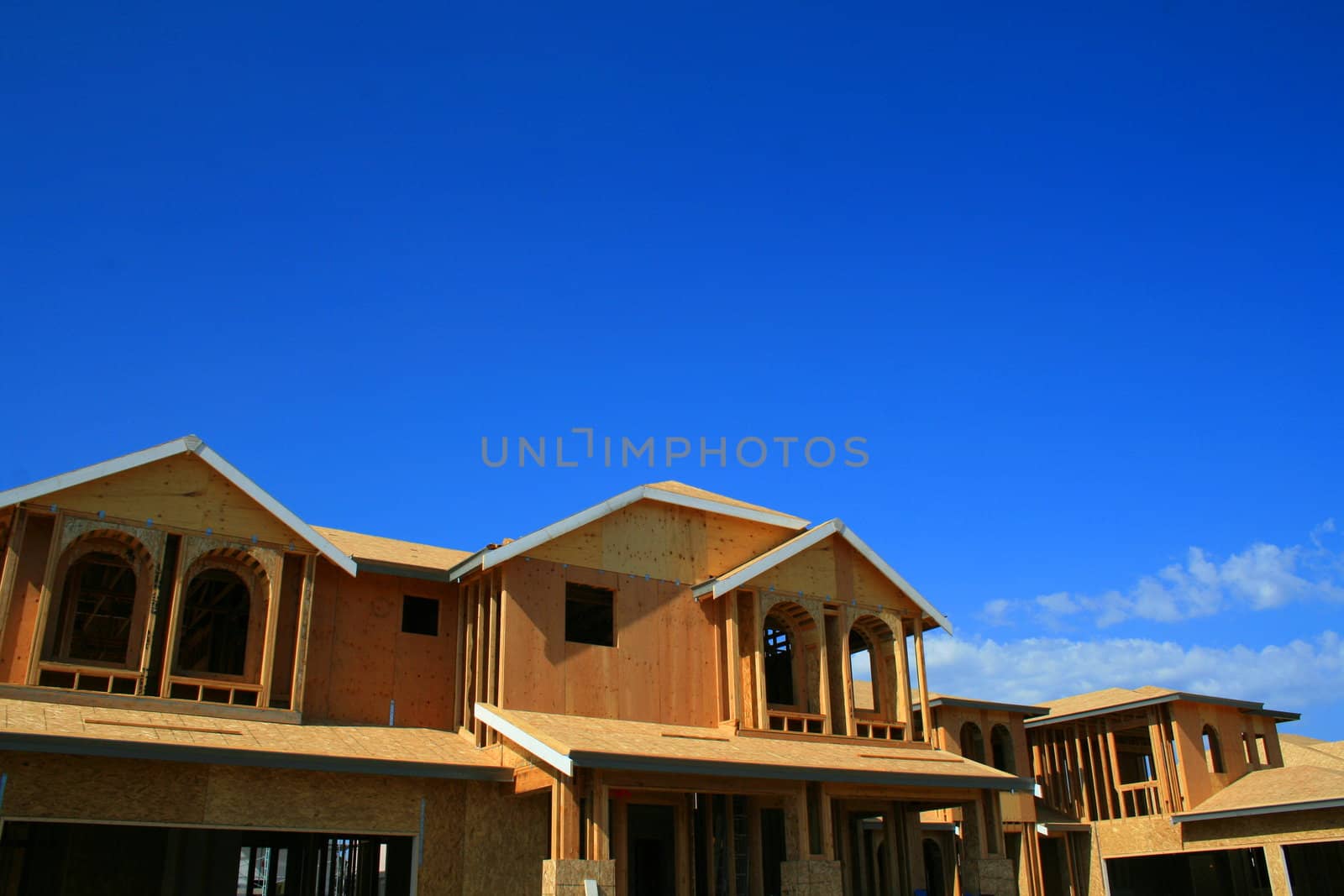 Close up of a building under construction.
