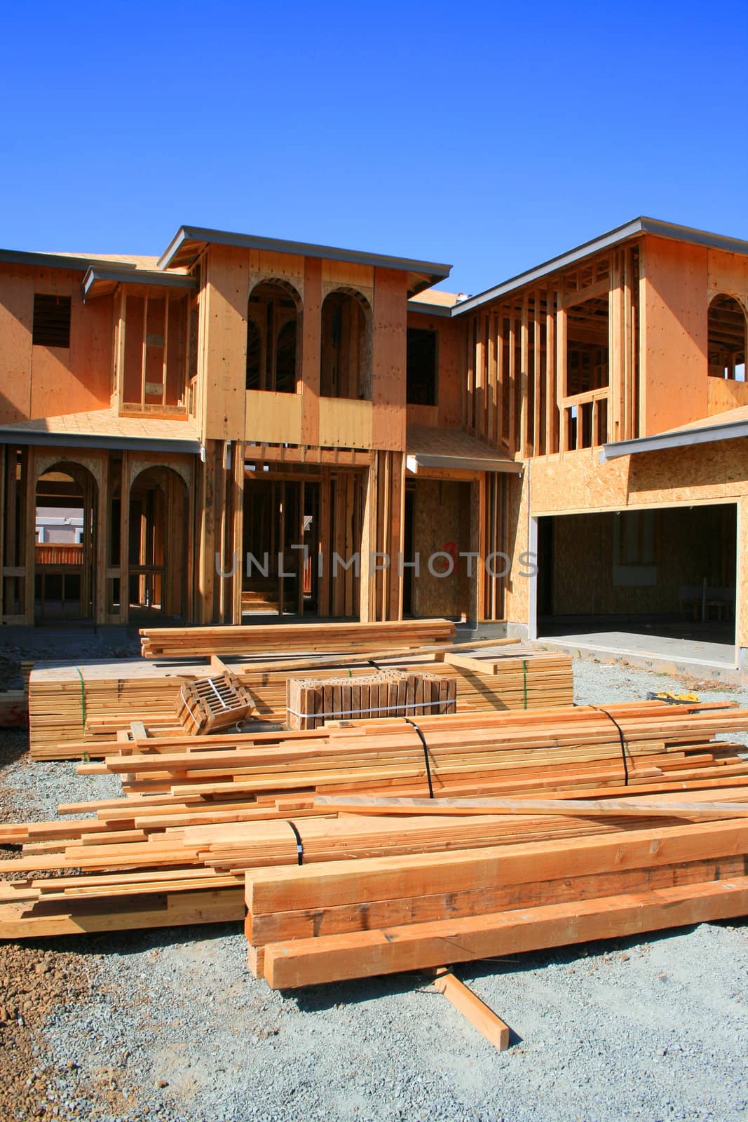 Close up of a building under construction.
