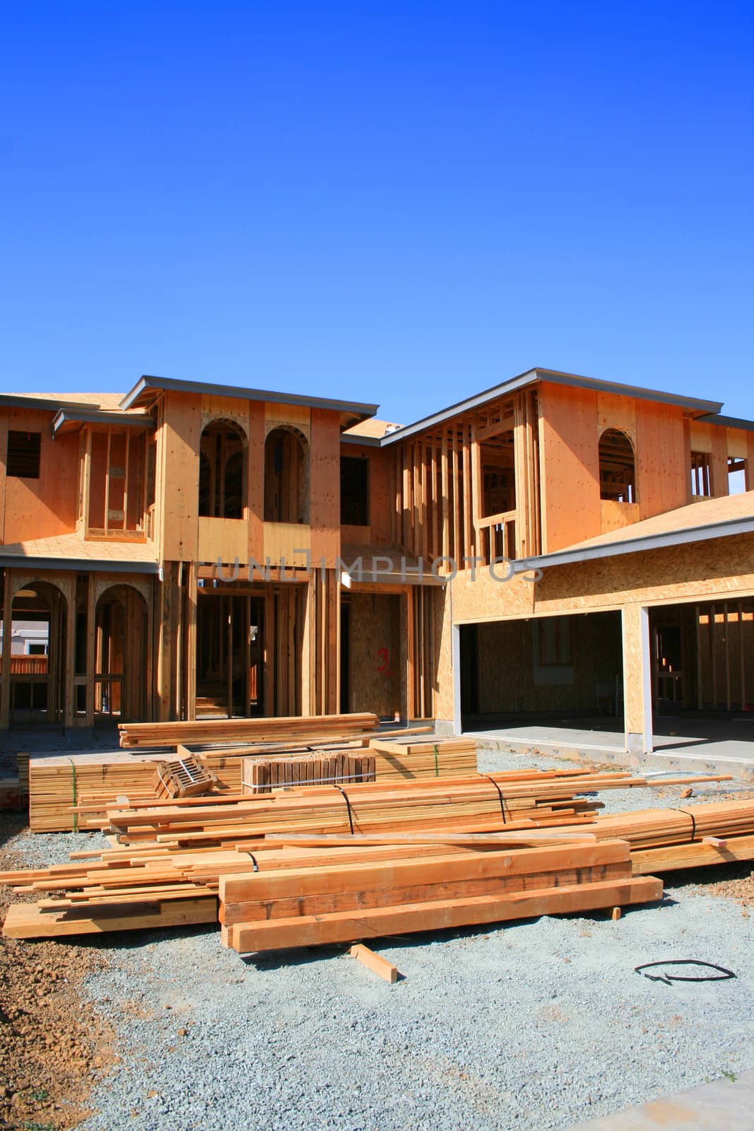 Close up of a building under construction.
