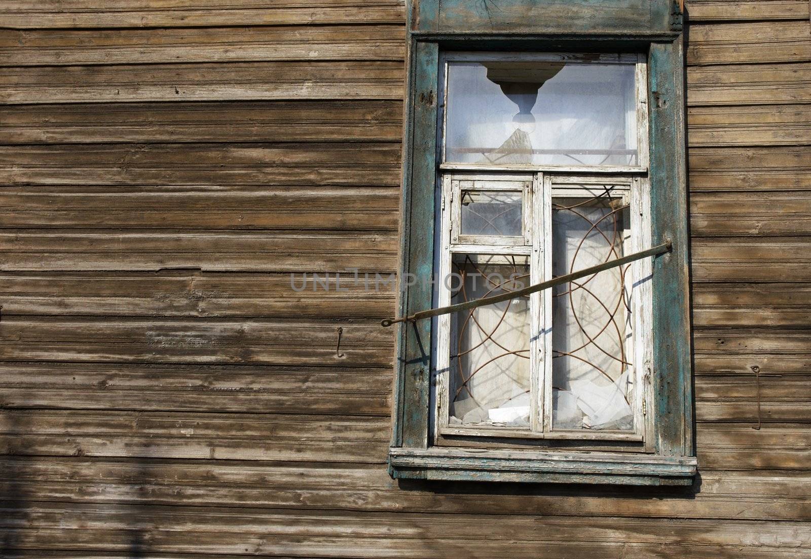 wooden house and window