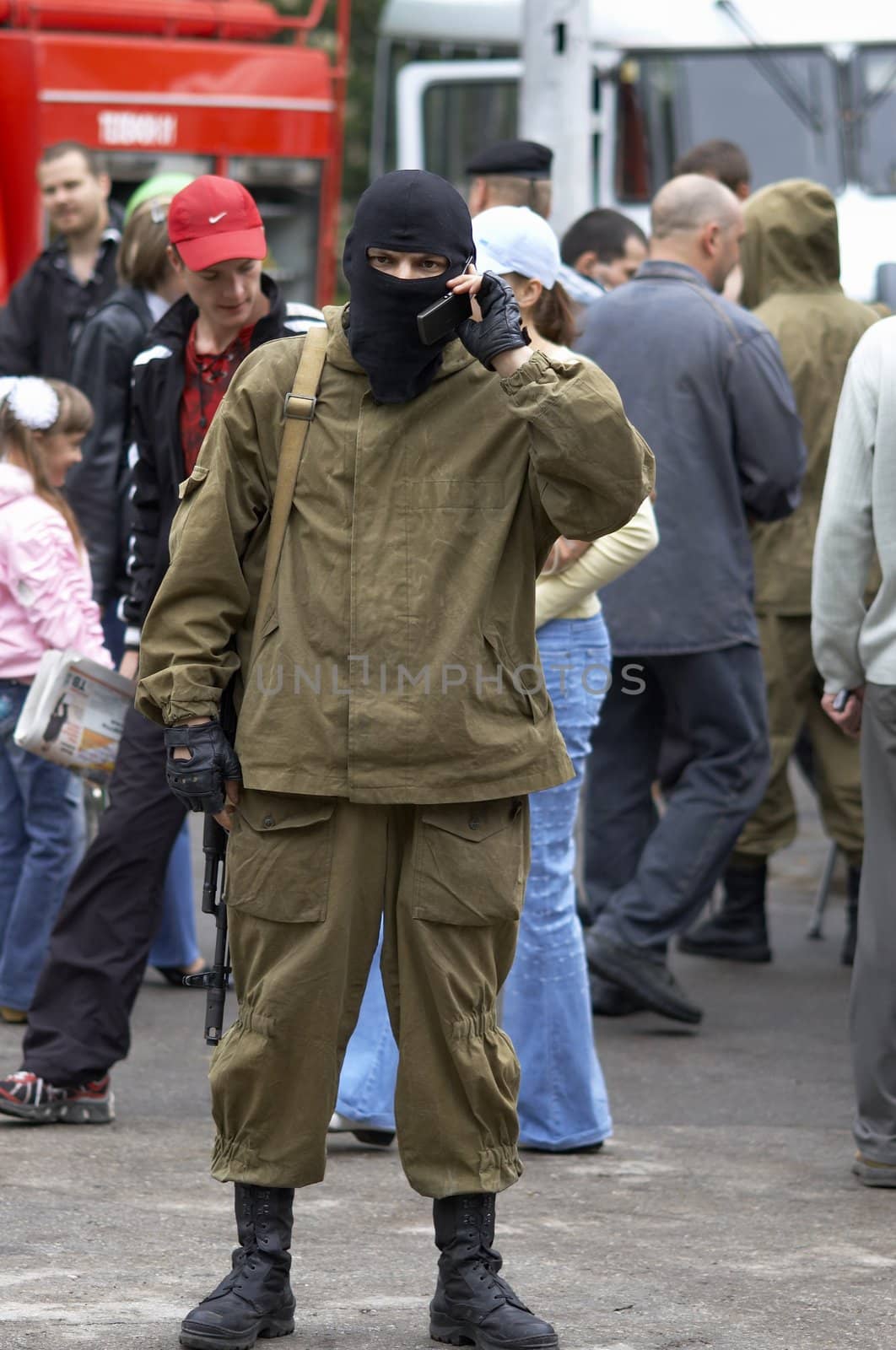 soldier in mask