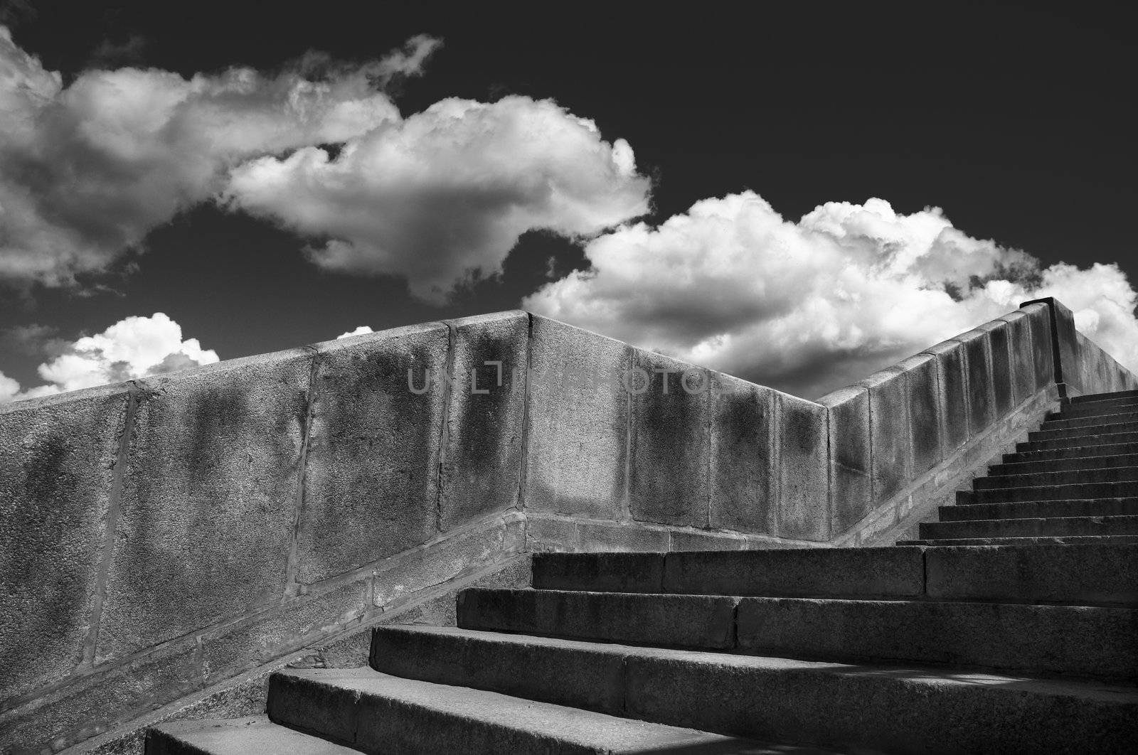 stairs from granite and clouds