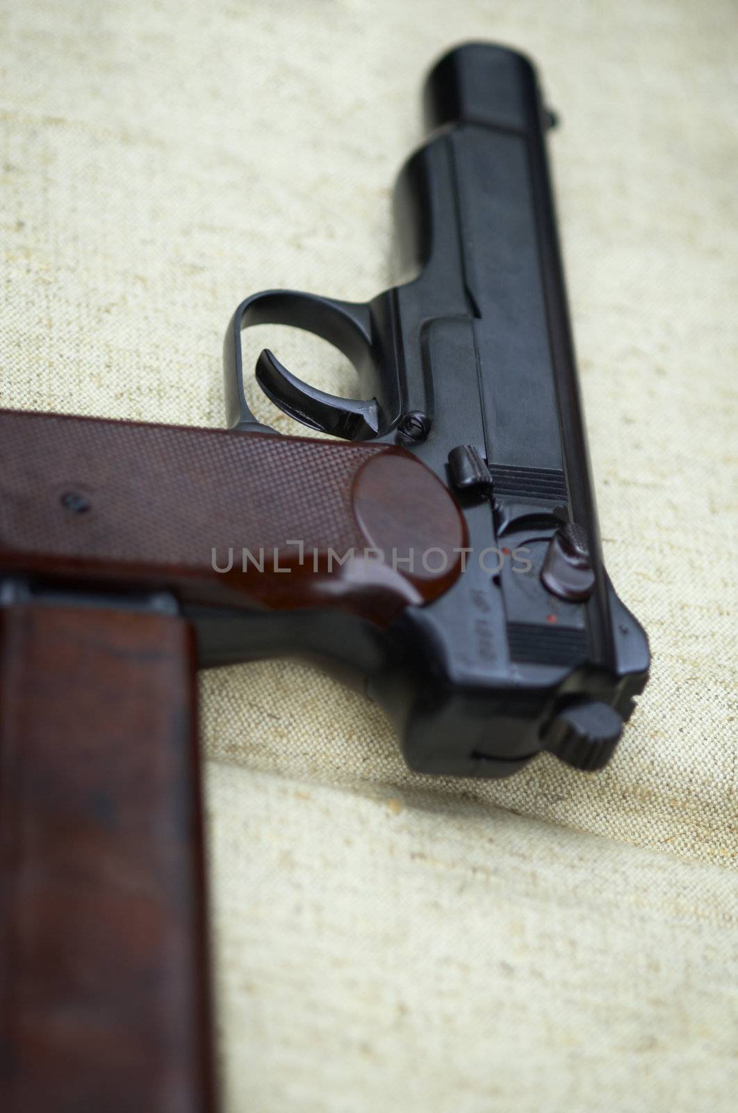 gun in close up