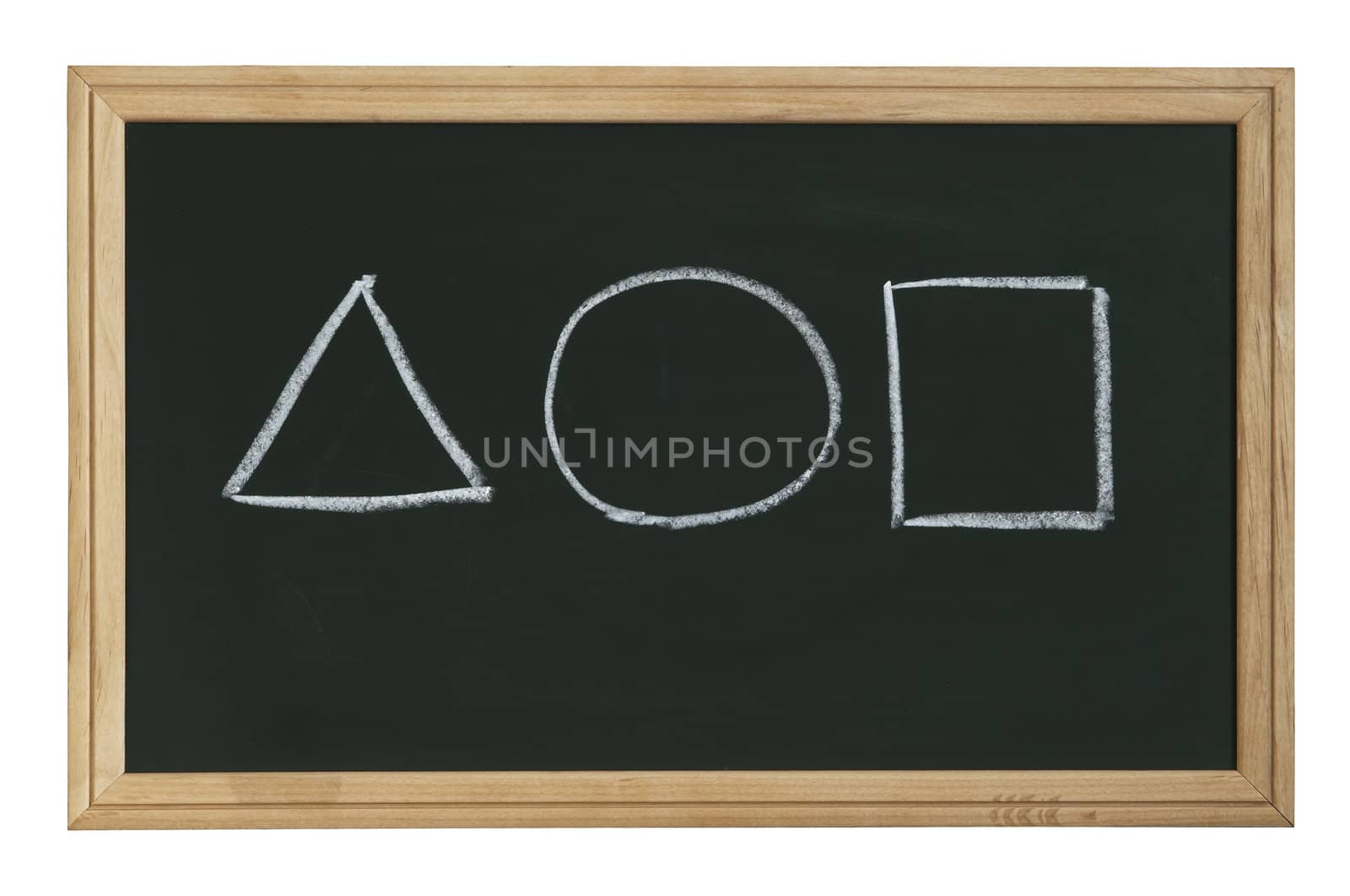 isolated blackboard with symbols