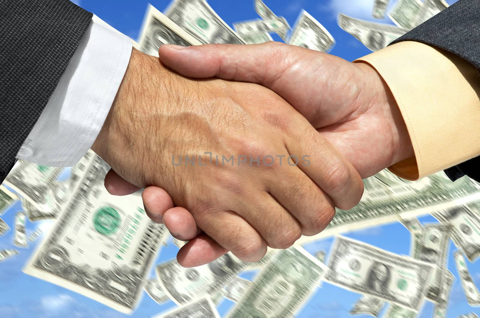 Two businessmen shaking hands 