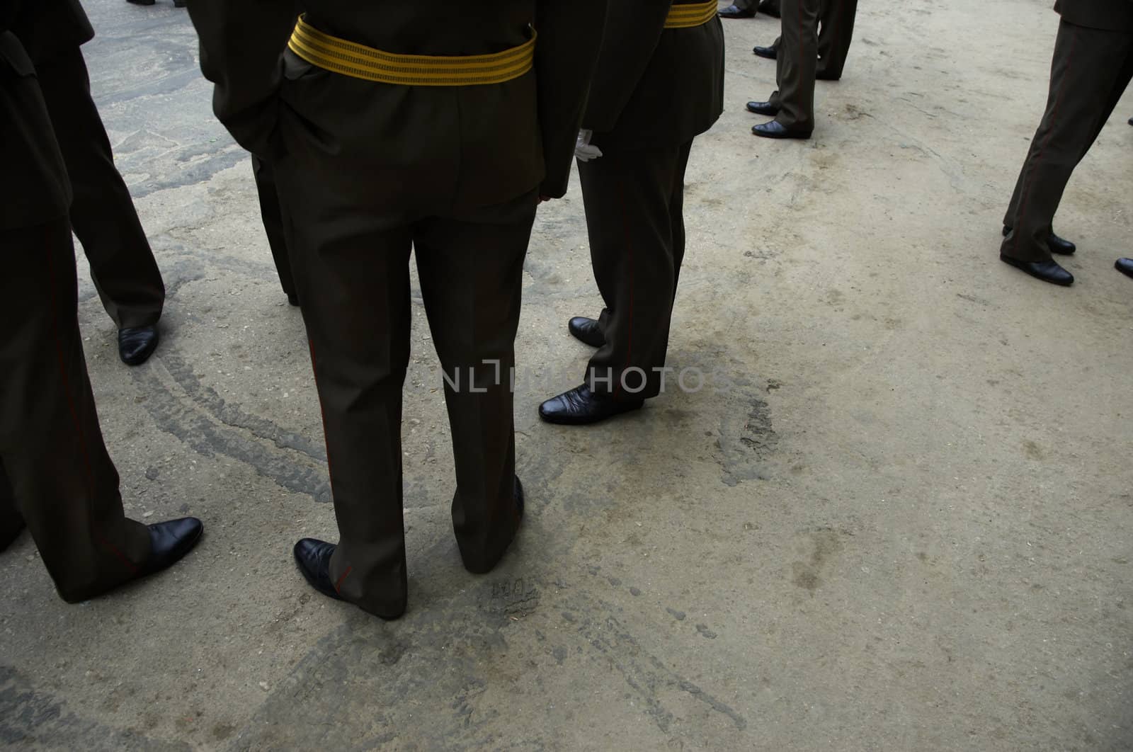 military people on the asphalt background