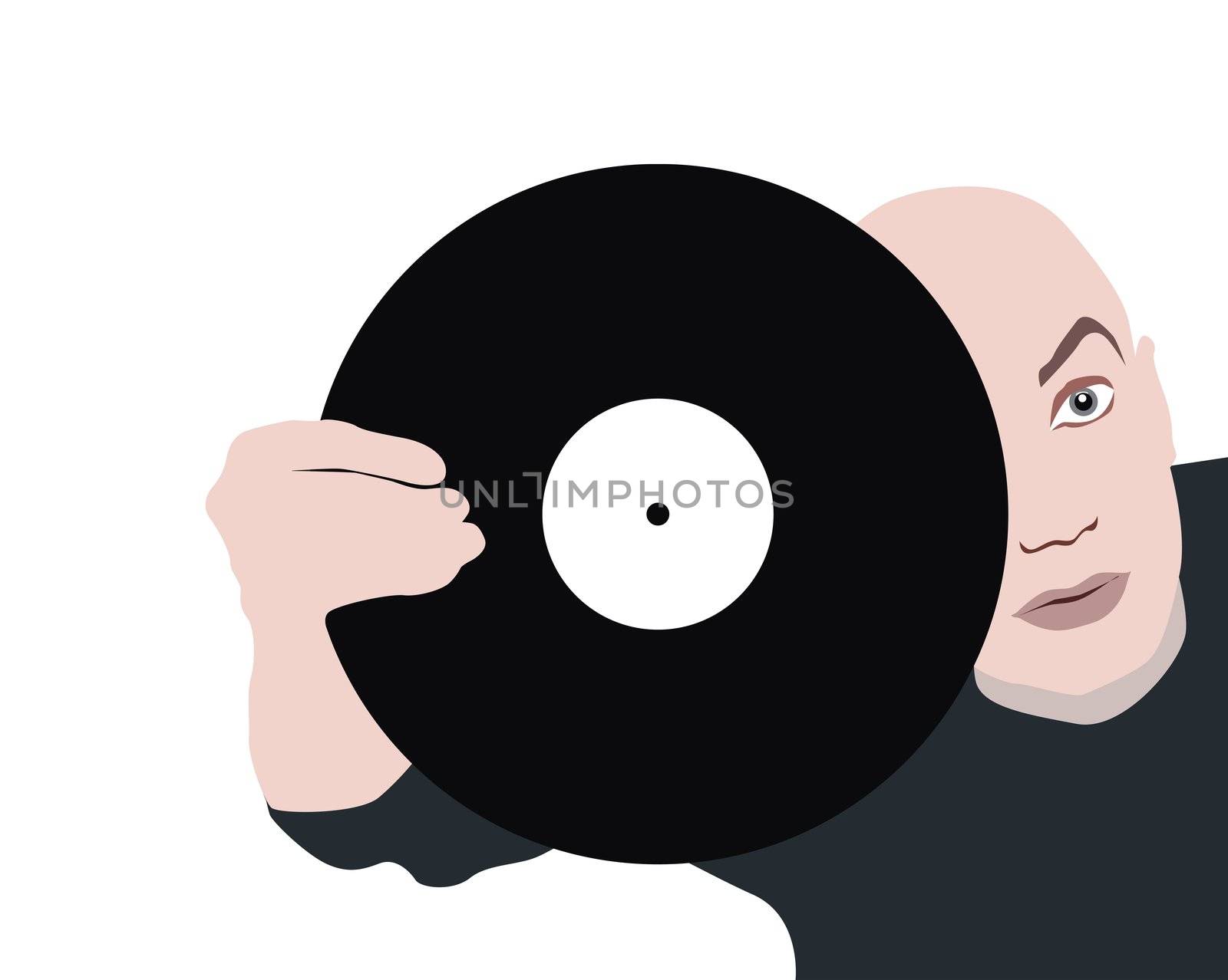 DJ with record
