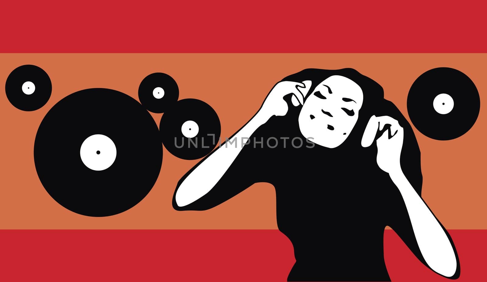 groovy disco girl(great for any design,place your text here,made from my image)