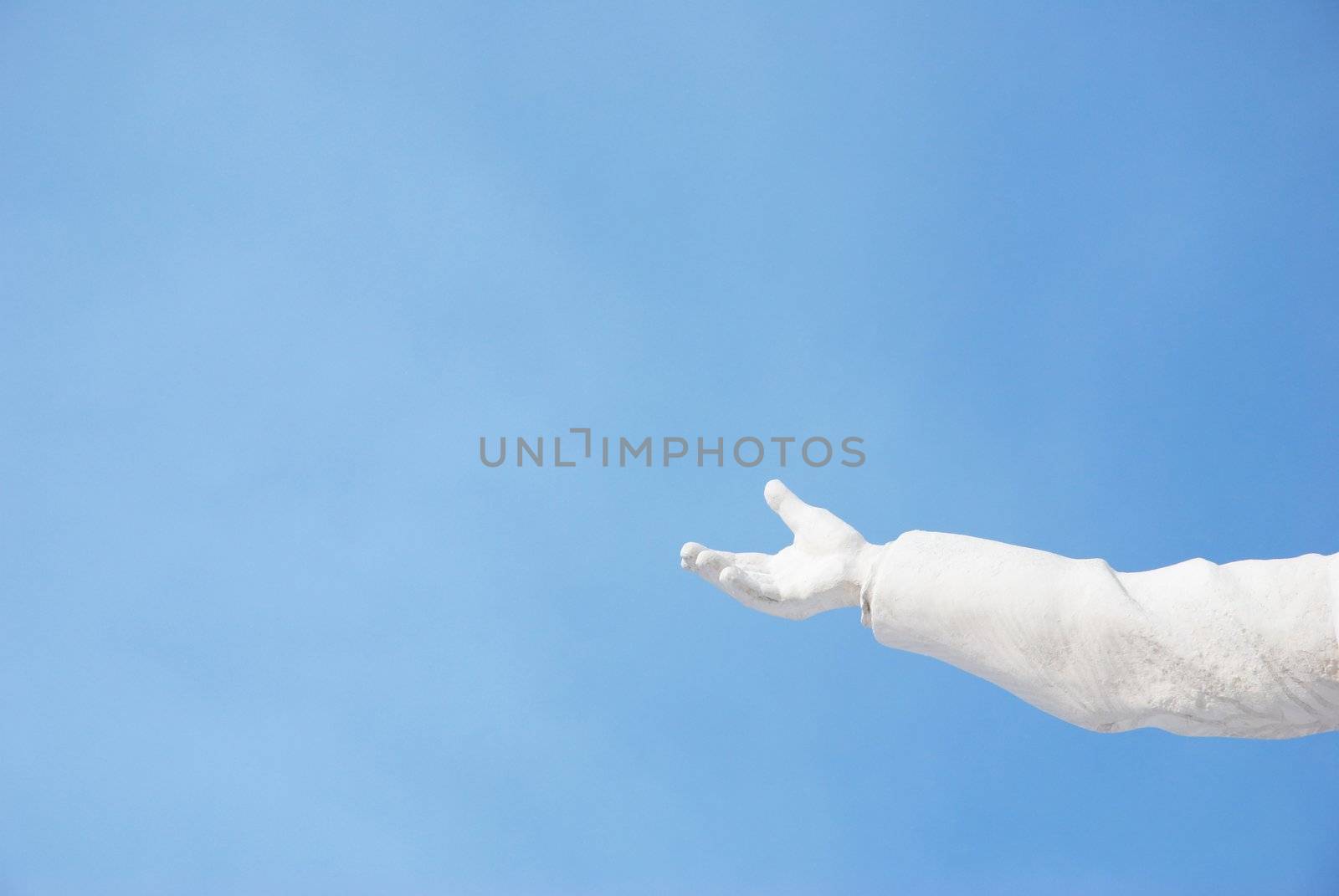 space for your text,focus point on the hand