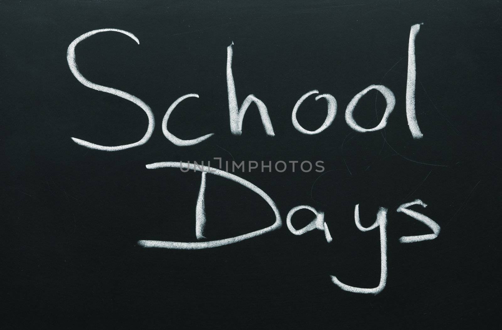 text on the blackboard(real texture) ,focus point on the center of the photo