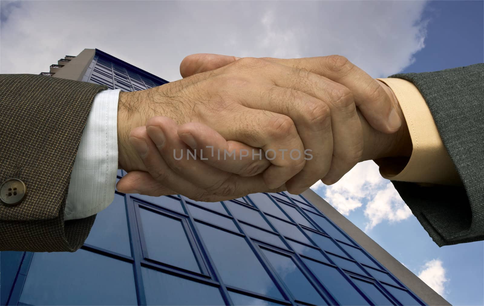 two businessmen handshaking ,made from my images