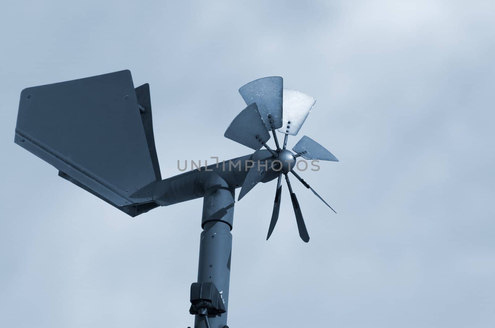 special blue toned photo f/x, focus point on the center of the image