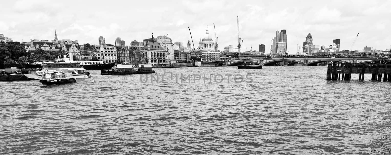 Panoramic view of River Thames London UK