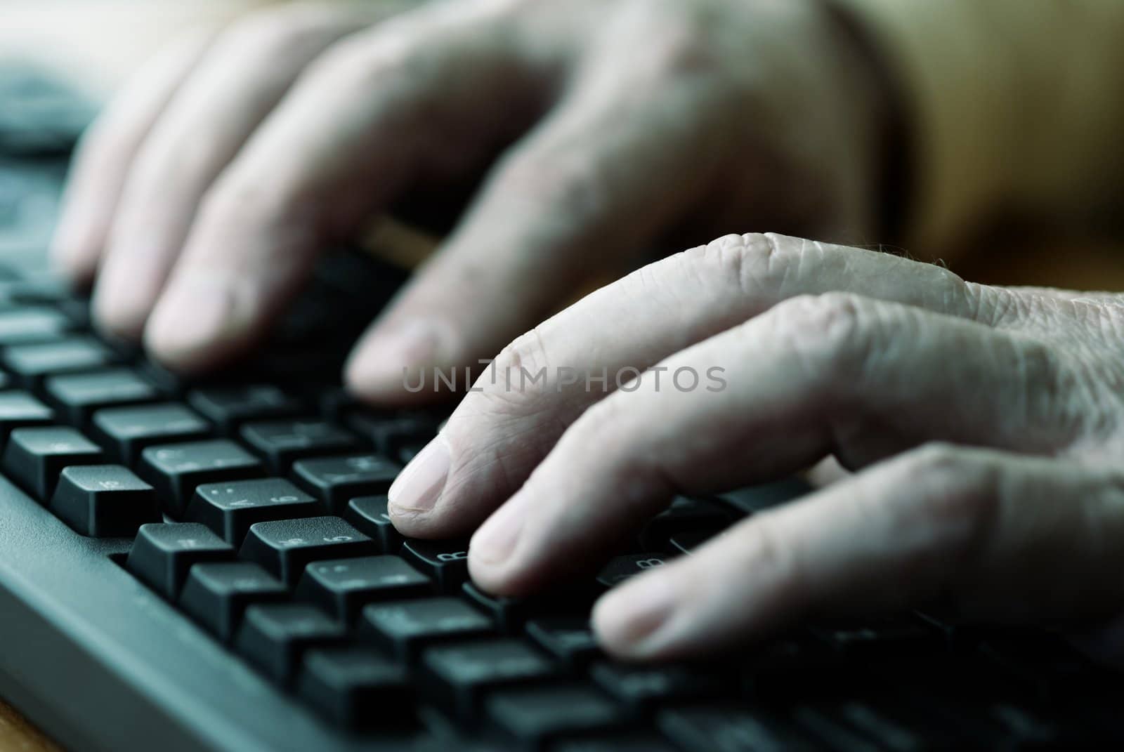 selective focus on finger, special photo tone