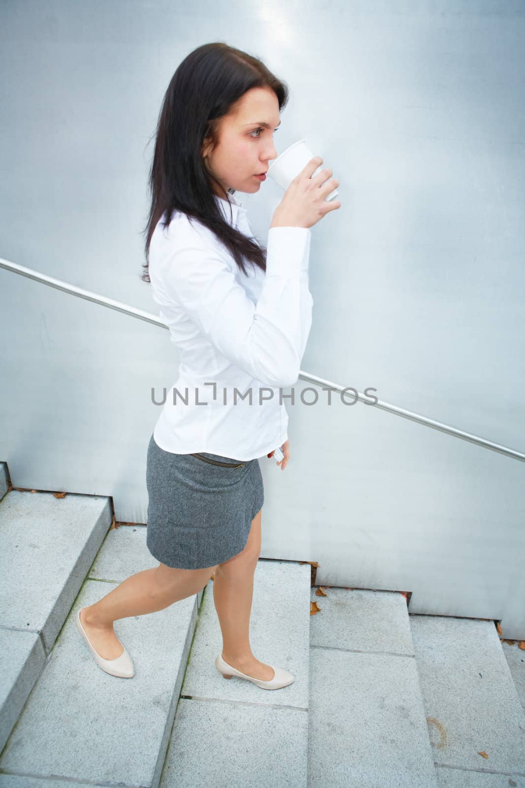 Young Woman with Coffee by Luminis