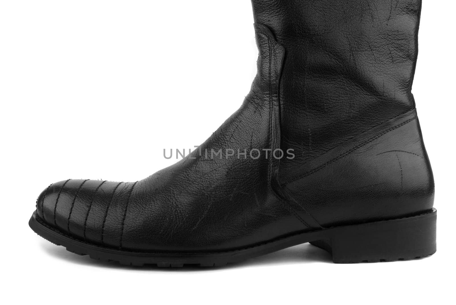isolated shoe on white background, focus on center of photo